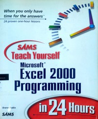 Sams teach yourself Microsoft Excel 2000 programming in 24 hours