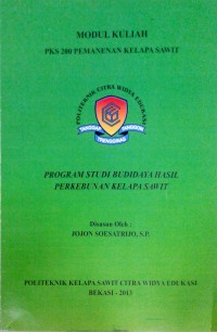 Pemaneman kelapa sawit: modul kuliah