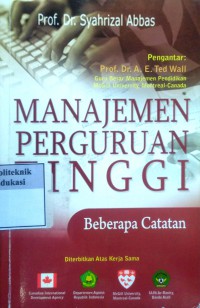 Manajemen perguruan tinggi: beberapa catatan