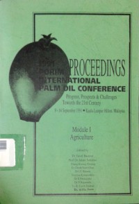 Proceedings 1991 PORIM international palm oil conference: 9 - 14 September 1991