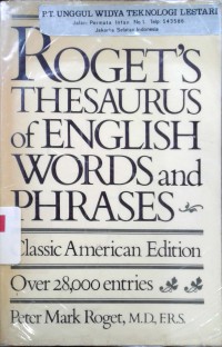 Roget'sthesaurus of English words and phrases